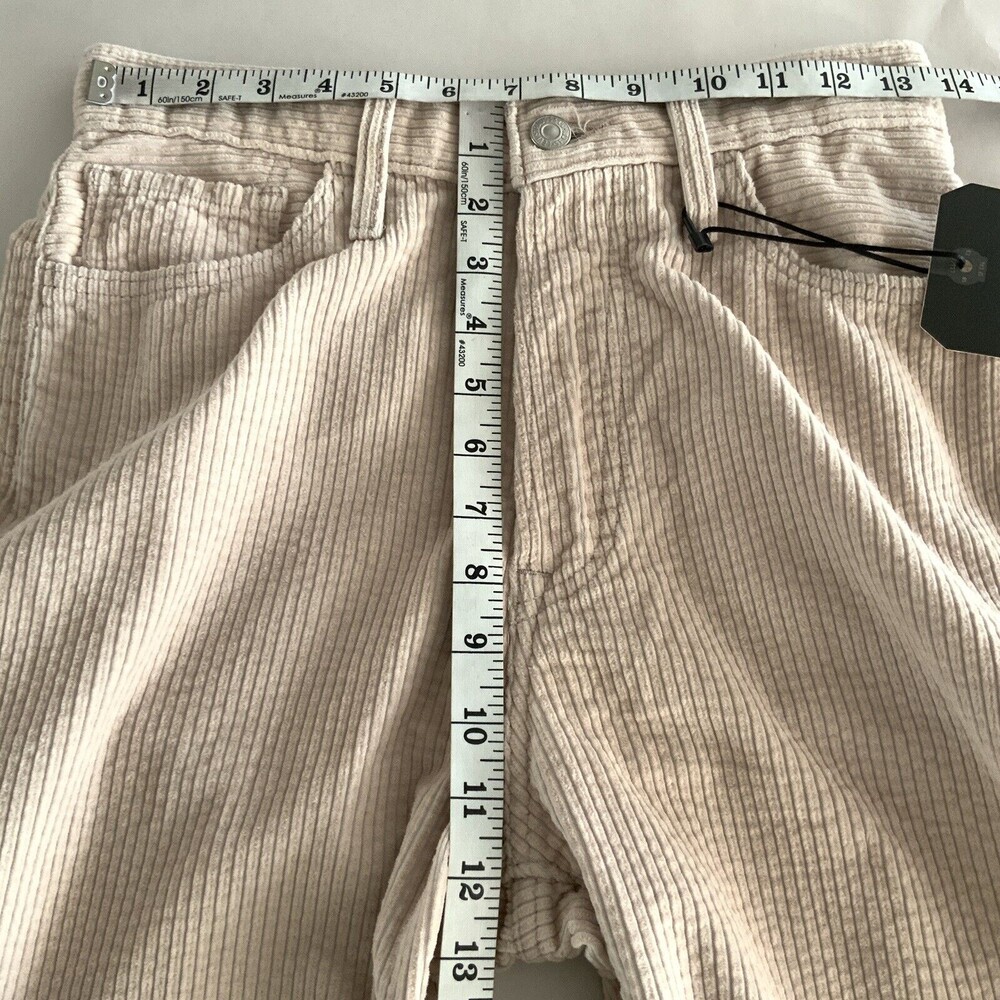 Levi’s Premium Ribbed Ribcage Straight Ankle High Rise Pants Khaki 27 - Picture 6 of 12